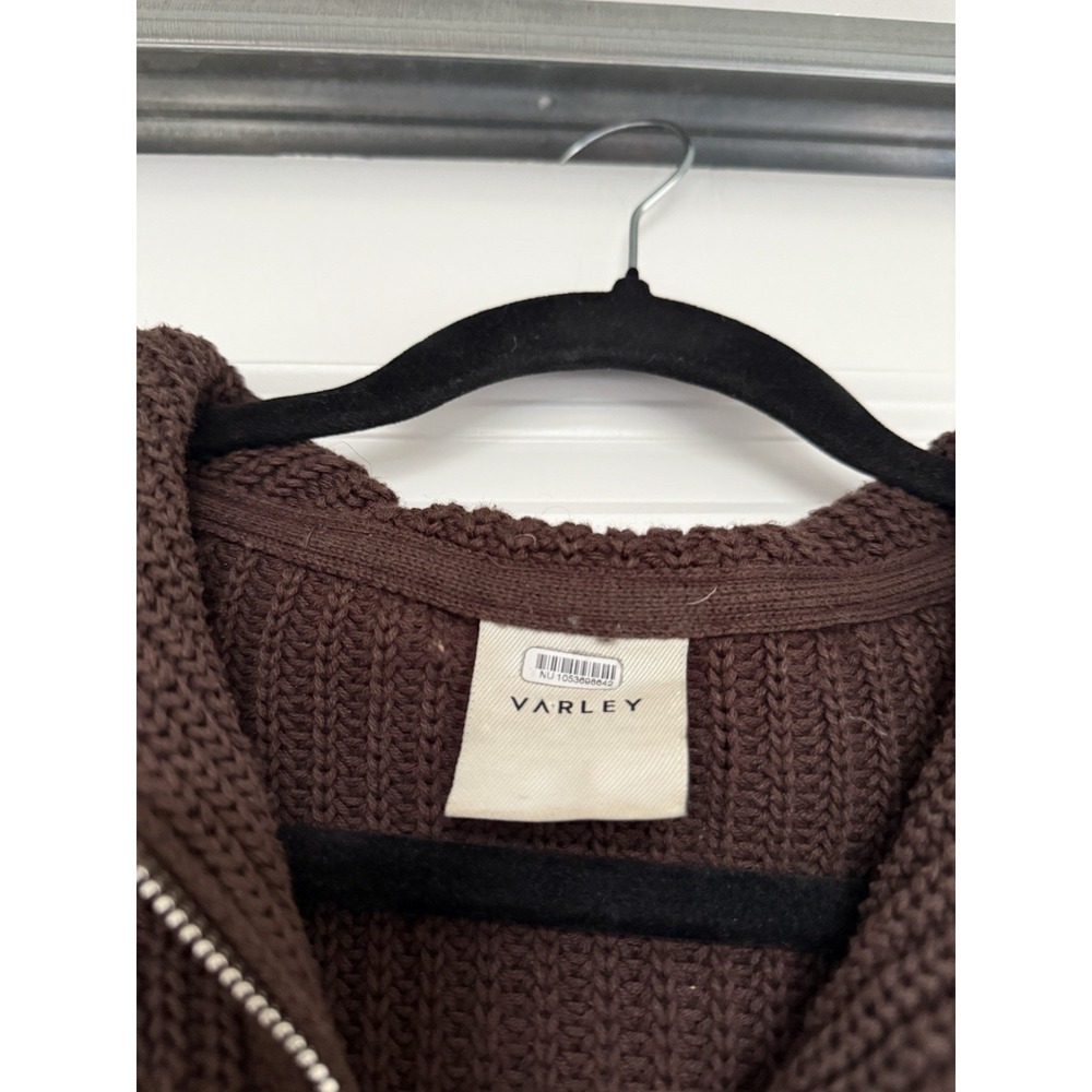 varley willard half zip knit coffee bean egret fleck Size XS Pullover Oversized - Picture 3 of 10